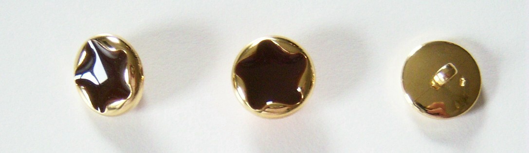 Gold/Brown 3/4" Poly Button