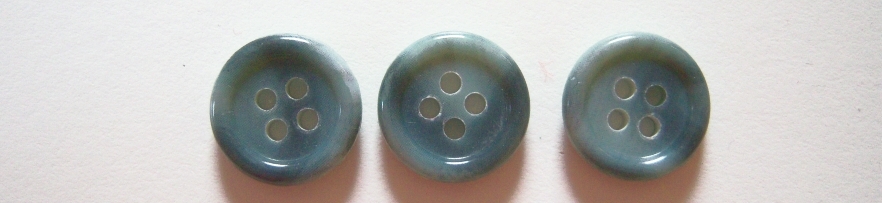 Blue Green Marbled 5/8" Poly 4 Hole Button