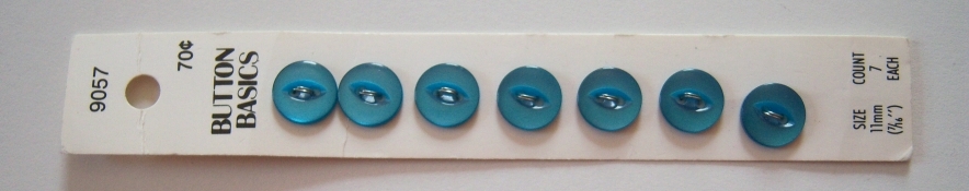 Dk Turquoise 7/16" Pearlized 2 Hole 7 Button Strip