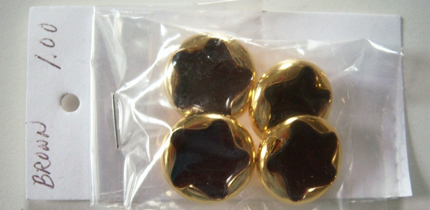 Gold/Brown 9/16" Poly Button