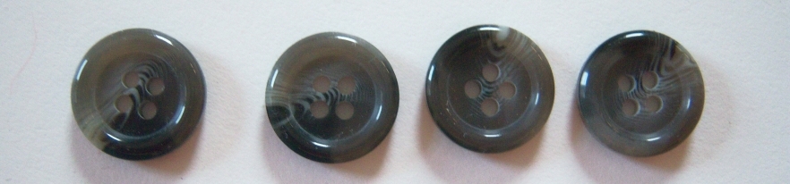 Grey Marbled 5/8" 2 Hole Poly Button