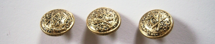 Gold Metal Crest 5/8" Shank Button