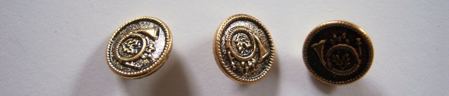 Antique Gold Horn 5/8" Shank Metal Button