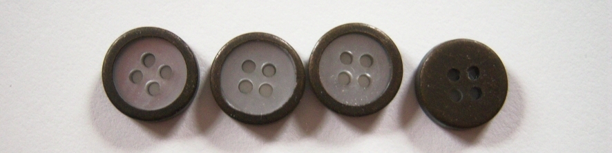 Irid. Pearl/Metal 1/2" 4 Hole Button