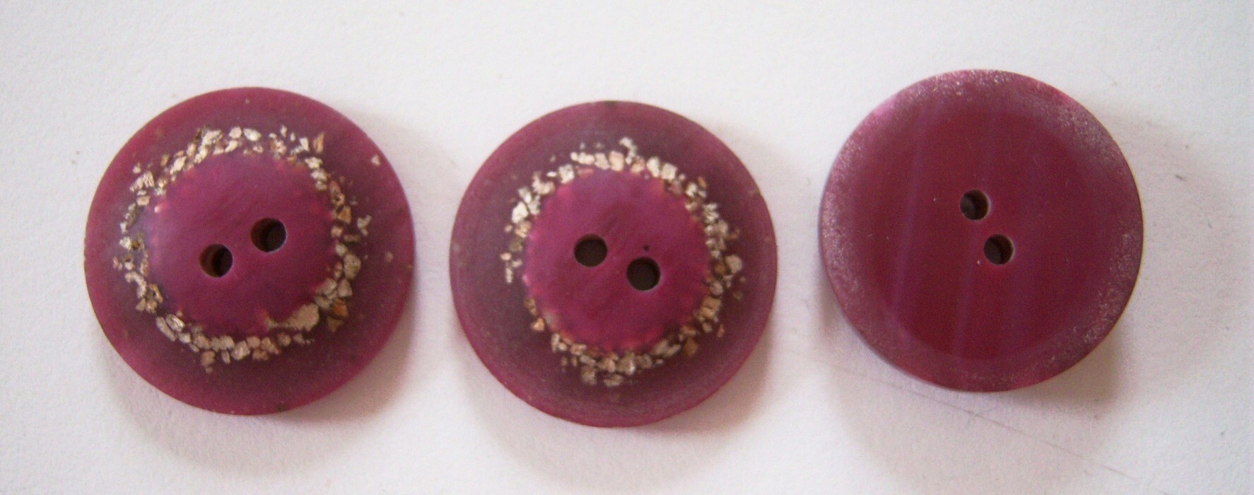 Red Purple/Gold Specks 1" 2 Hole Poly Button