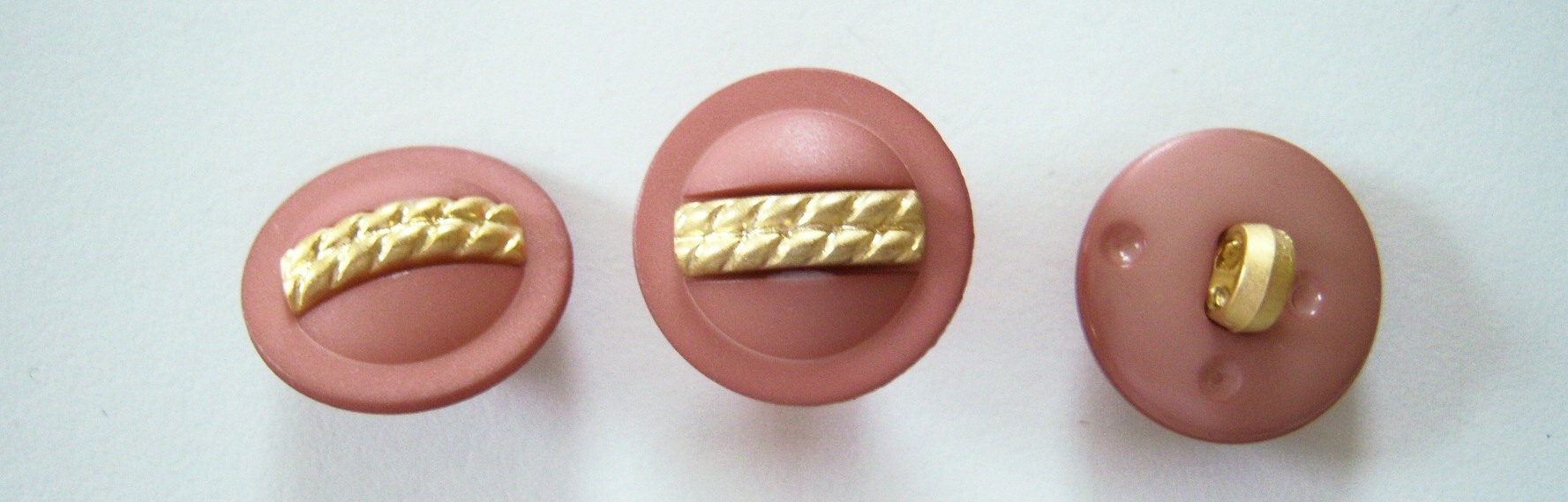 Rosebeige/Gold 3/4" Shank Button