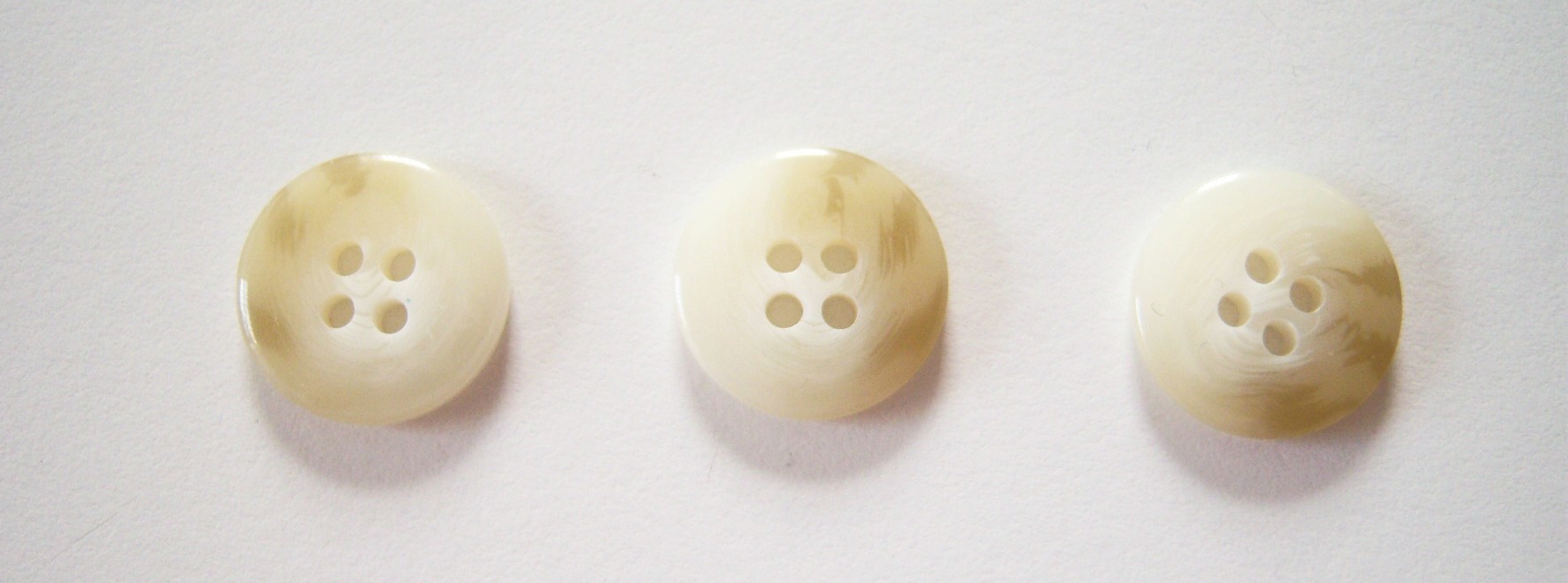 Shiny White/Beige 5/8" Poly 4 Hole Button