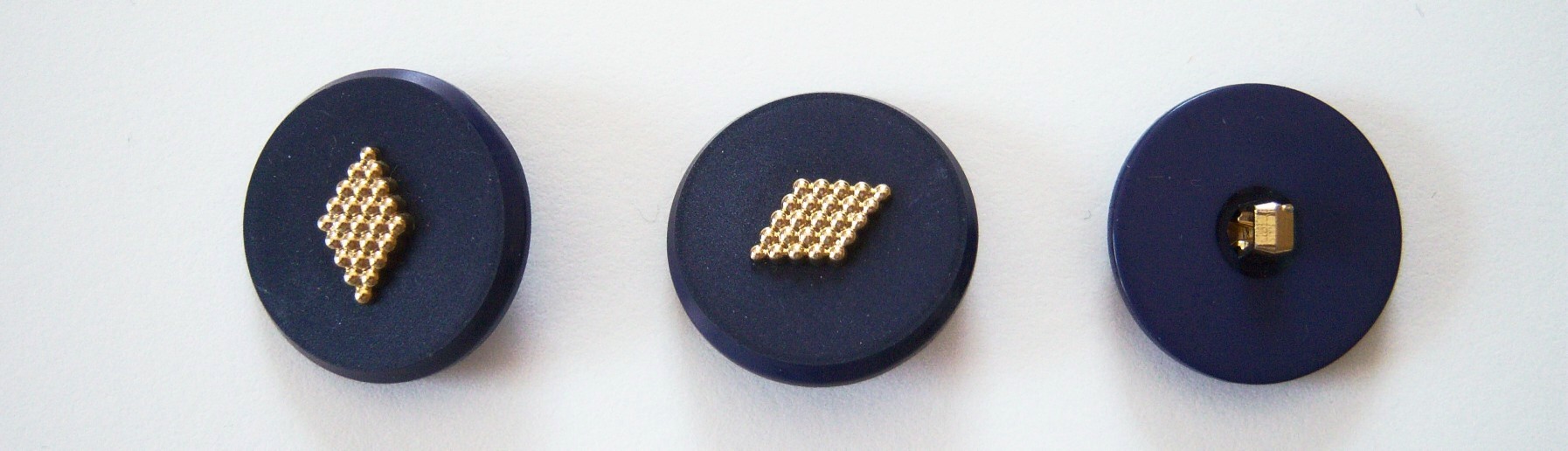 Navy/Gold Diamond 1" Shank Poly Button