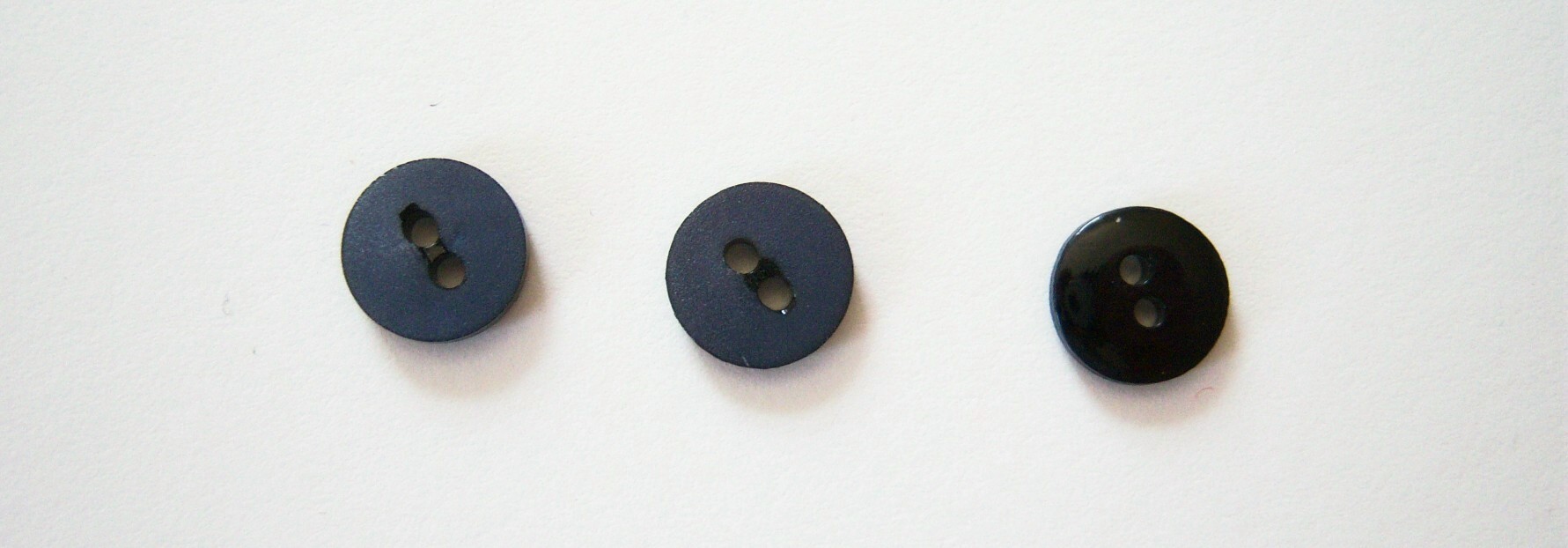 Frosted Navy Black Back 7/16" 2 Hole Button