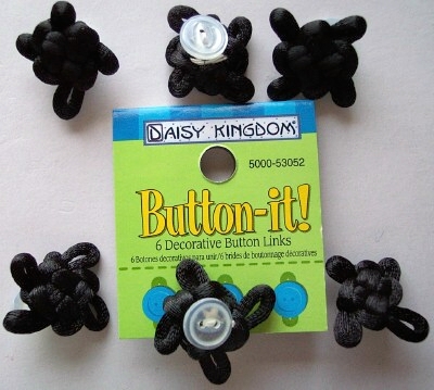 Daisy Kingdom Black Chinese 1" 6 Knot button links