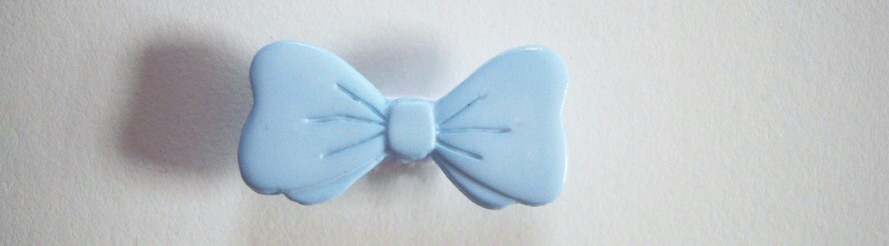 Light Blue Bow 3/8" x 1 1/8" shank back poly button.