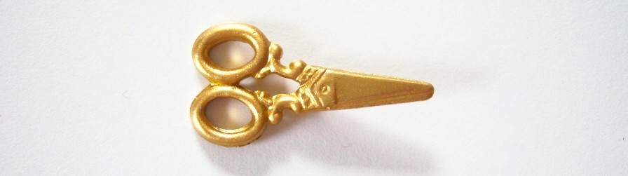 Metallic gold closed scissor 3/4" x 1 3/8" shank back poly button.