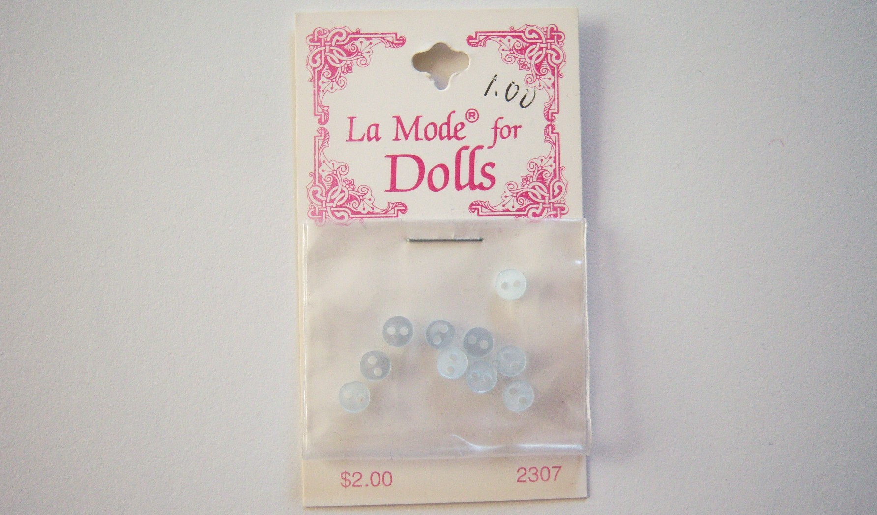 La Mode for Dolls 3/16" Button Card