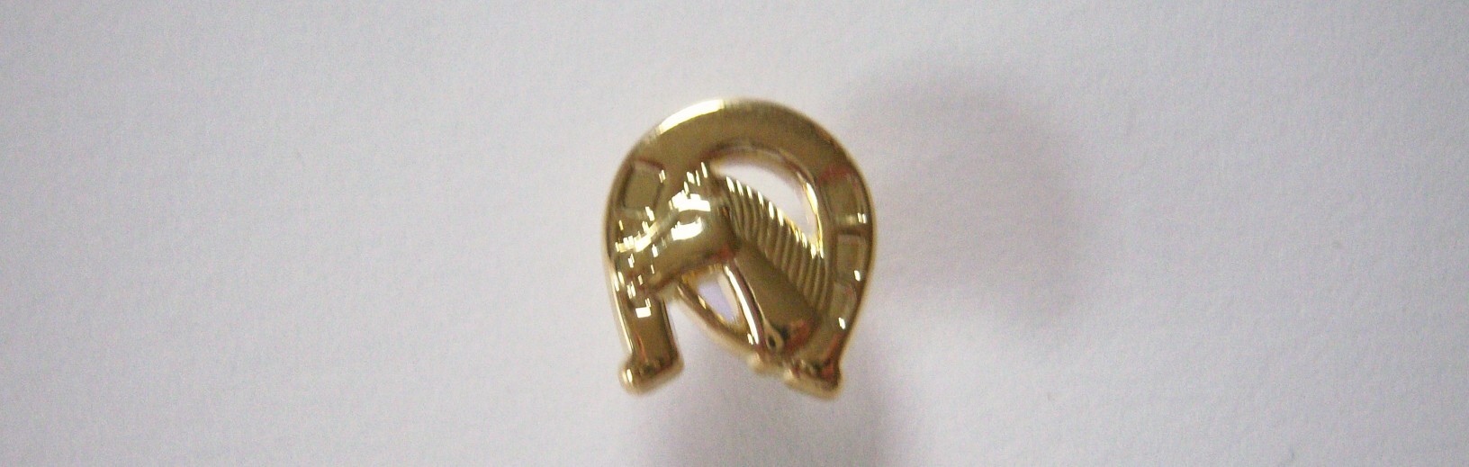 Gold Horse in Horseshoe 3/4" Poly Shank Button