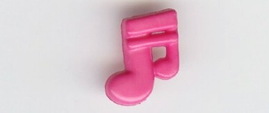 Hot Pink Musical Note 5/8" Shank Back Poly Button