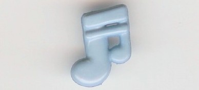 Light Blue Musical Note 5/8" Shank Back Poly Button