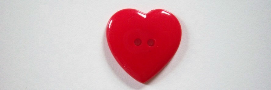 Red heart 1 3/16" 2 hole poly button.