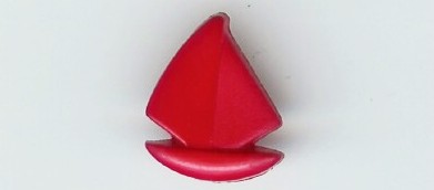 Red Sailboat 5/8" Shank Back Poly Button
