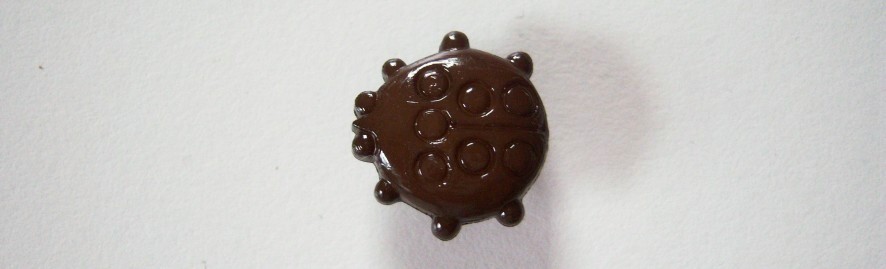 Brown Bug Shiny 5/8" Shank Back Poly Button