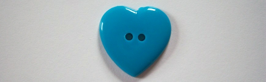 White heart 1 3/16" 2 hole poly button.