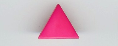 Bright Pink Solid Shiny Triangle 5/8" Shank Back Poly Button