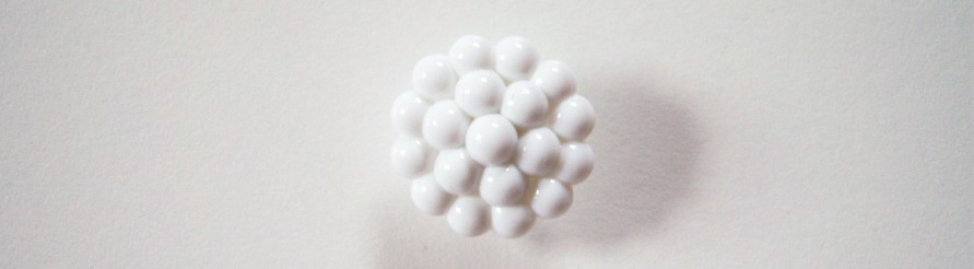 White Bubbles 3/4" Poly Shank Button