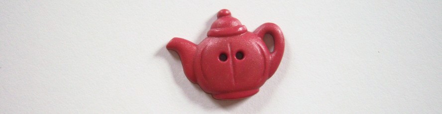 Teapot terracotta 1 1/4" shank back poly button.