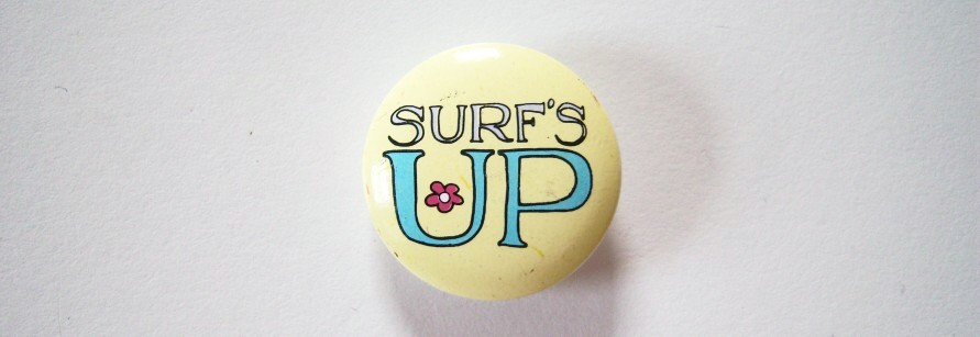 Round pale yellow and in aqua Surfs Up 15/16" with shank back poly button.