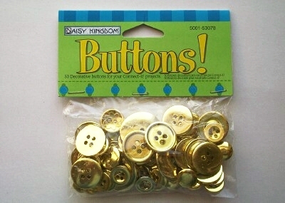 Daisy Kingdom 50 piece metallic gold buttons