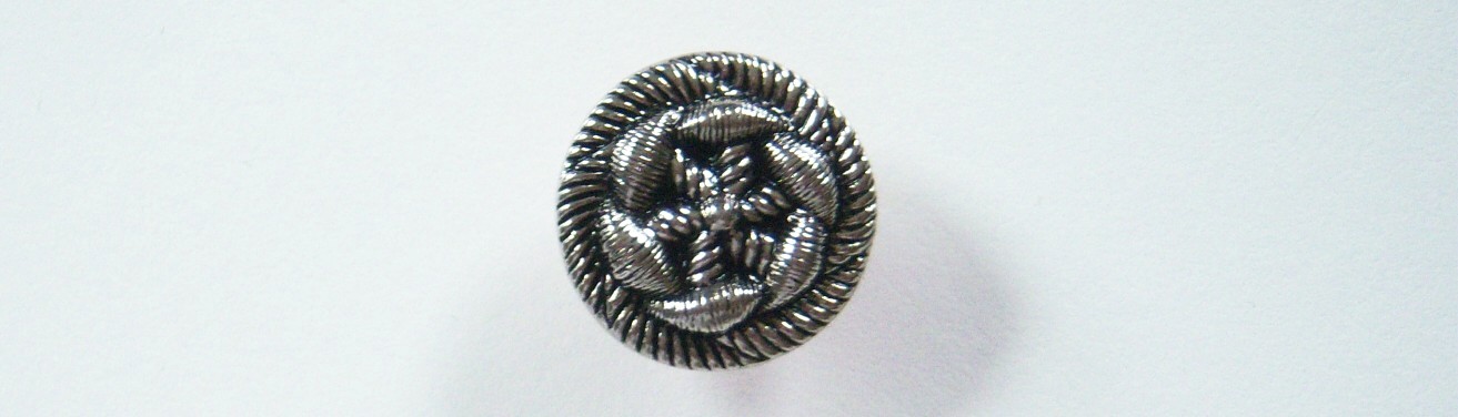 Silver/Black 1" Shank Button