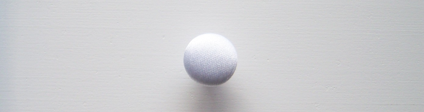 Matte White Satin Covered 1/2" Poly Shank Button