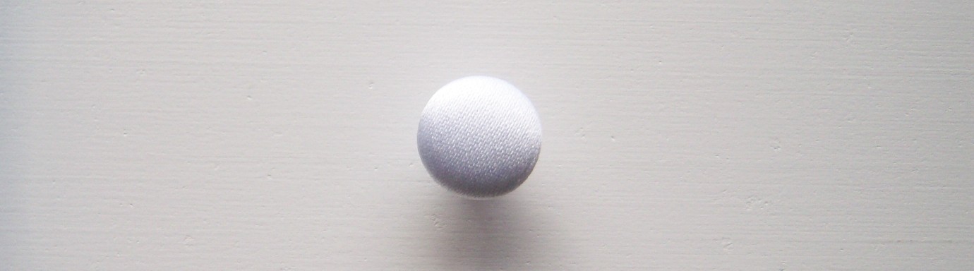 Shiny White Satin Covered 1/2" Poly Shank Button