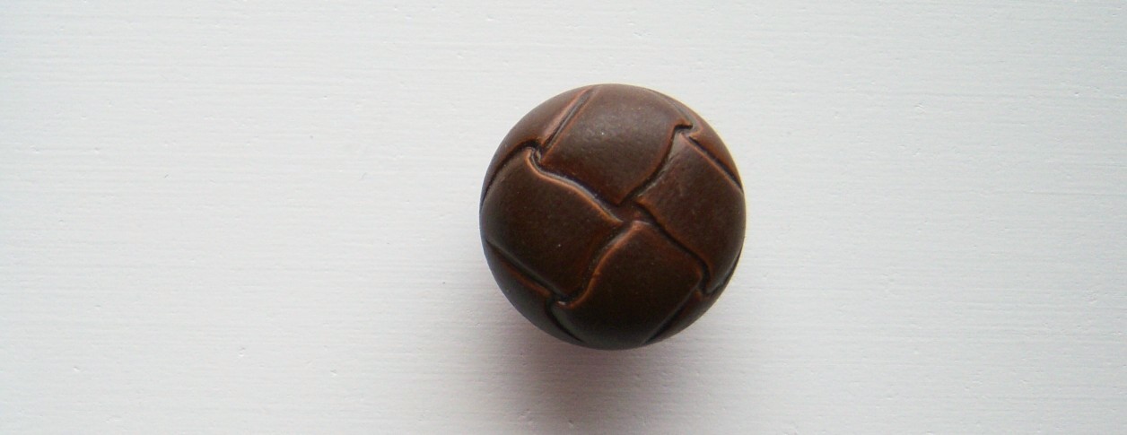 Chocolate Faux Leather 3/4" Shank Button