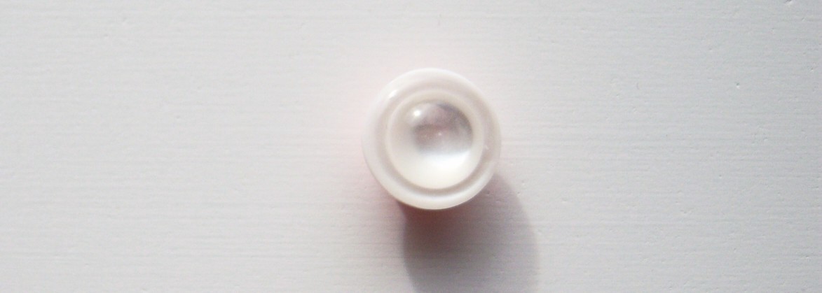 White 1/2" Pearlized Poly Shank Button