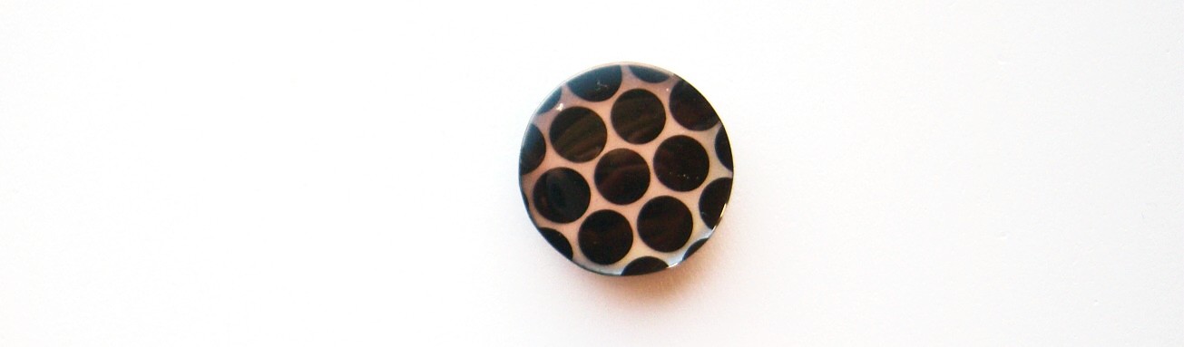 Black/Off White Pearl 3/4" Poly Button