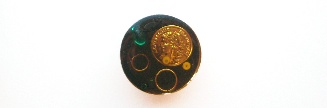 Black Lacquer Trinkets 1 1/8" Shank Button