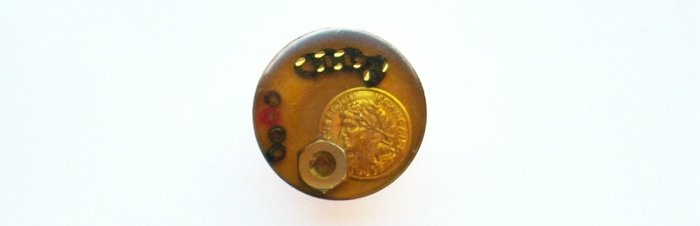 Gold Lacquer Trinkets 1 1/16" Shank Button