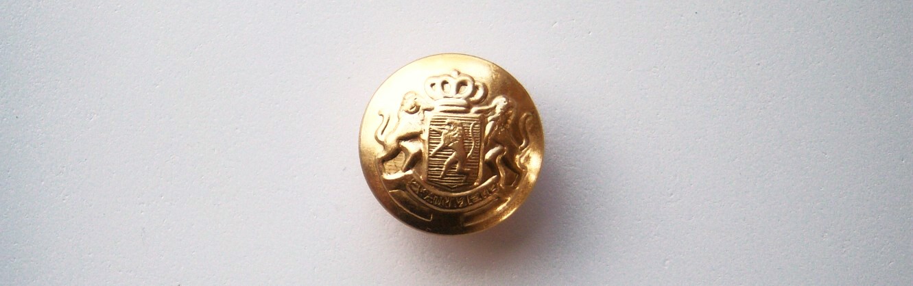 Gold Metal Crest 3/4" Shank Button