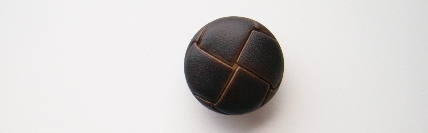 Seal Brown Faux Leather 1" Shank Poly Button