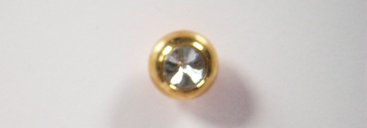 Gold/Clear Crystal 1/4" x 11/16" Shank Button