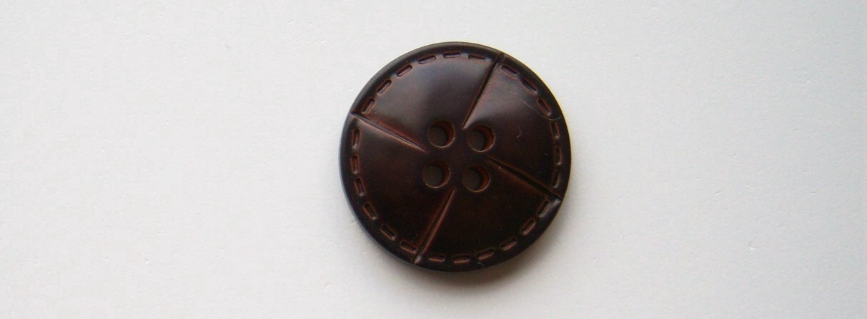 Mahogany Faux Leather 1" 4 Hole Poly Button