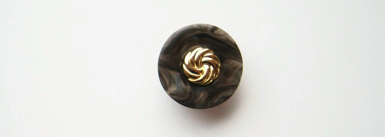 Black/Taupe Marbled Gold Center 13/16" Button