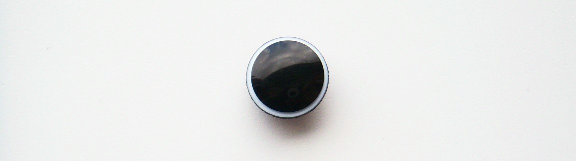 Black/White Rim 5/8" Poly Button