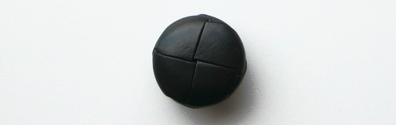 Black Leather 1" Shank Button