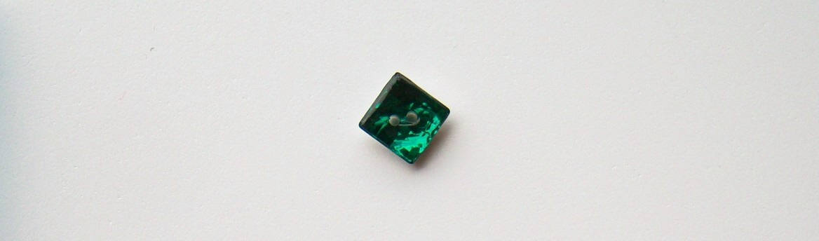 Green Crystal/Silver Back 1/2" 2 Hole Poly Button