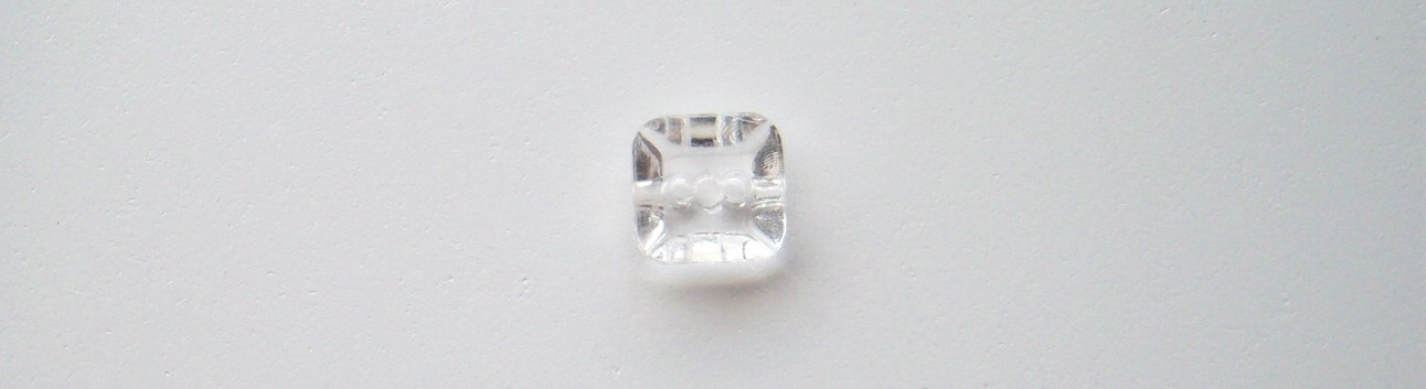 Clear 3/8" Square Poly 2 Hole Button
