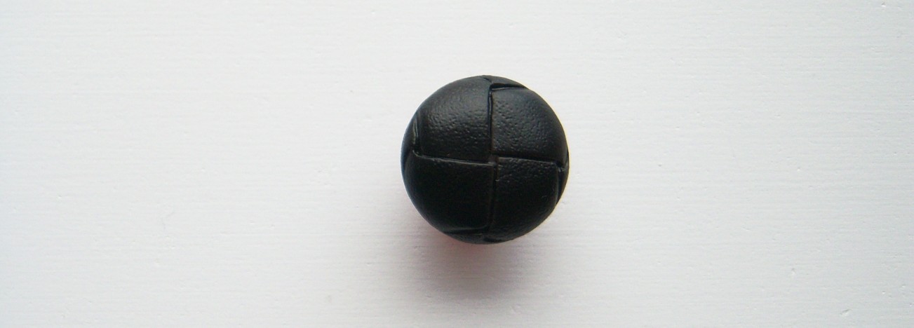 Black Faux Leather 5/8" Shank Poly Button