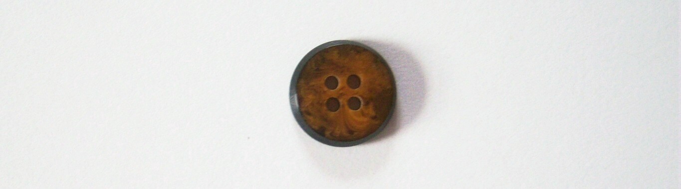 Brown Marbled/Black 9/16" Button