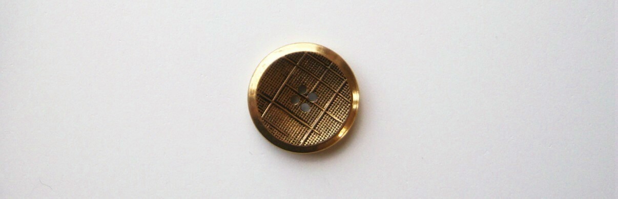 18kt Gold/Black 7/8" 4 Hole Button