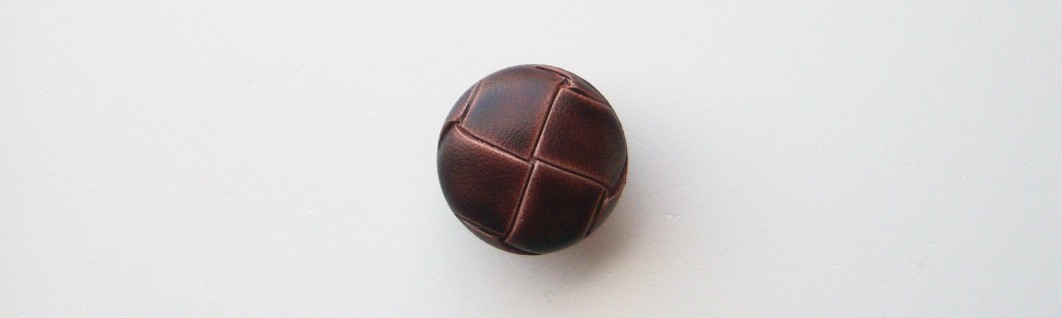 Mahogany Faux Leather 13/16" Shank Poly Button